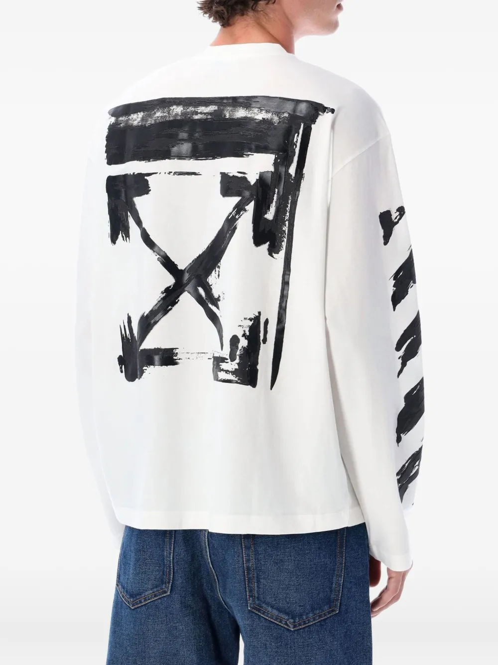 Off-White arrow-print long-sleeve T-shirt - Wit