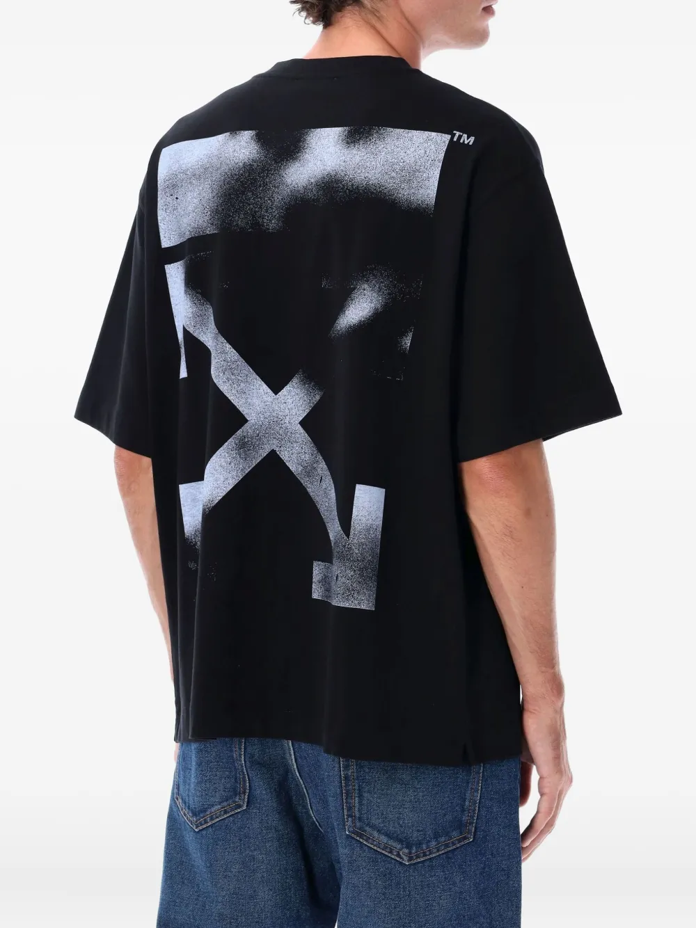 Off-White arrow stencil-print T-shirt - Zwart