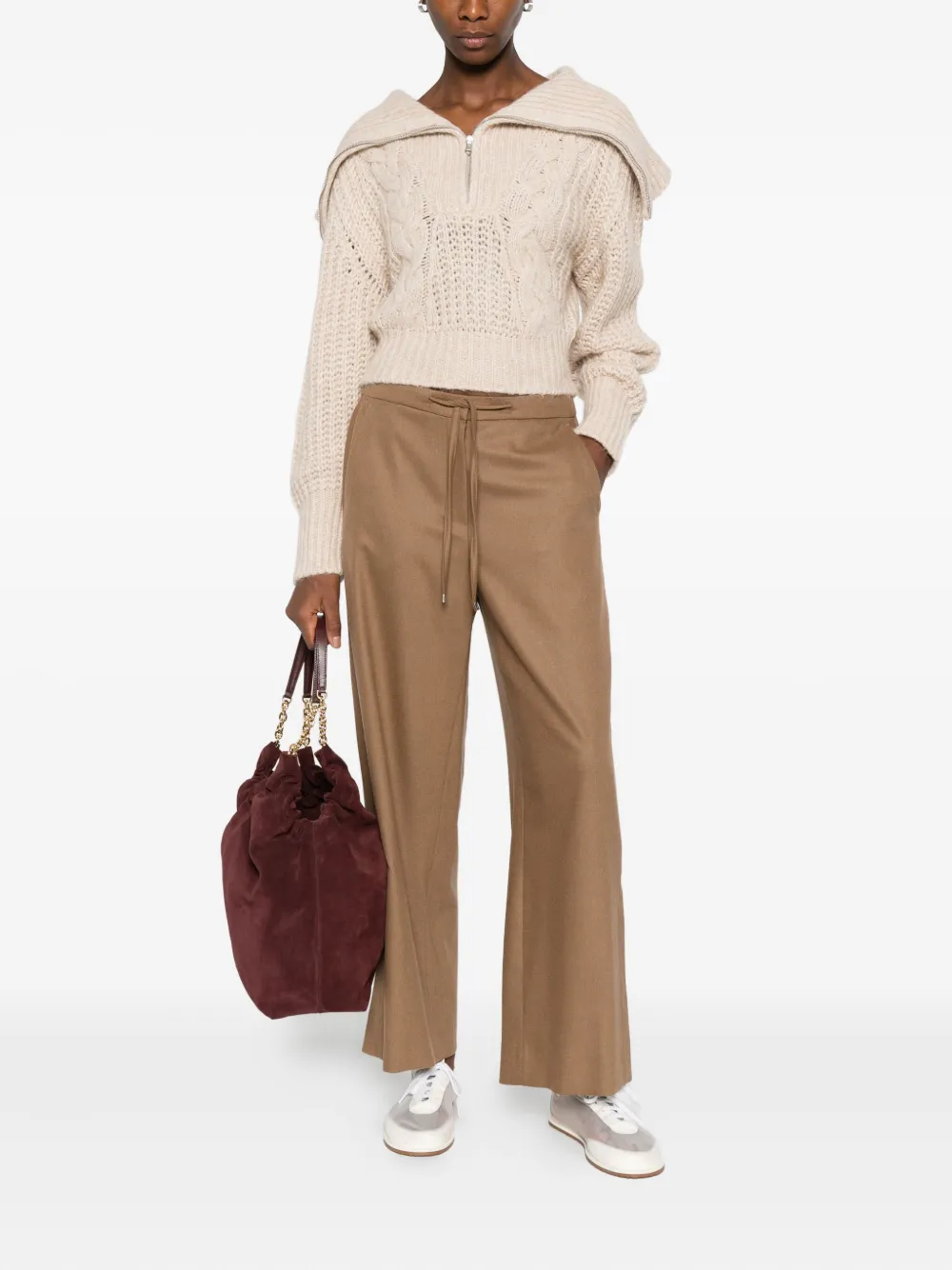 'S Max Mara Floriam drawstring-waist trousers - Beige