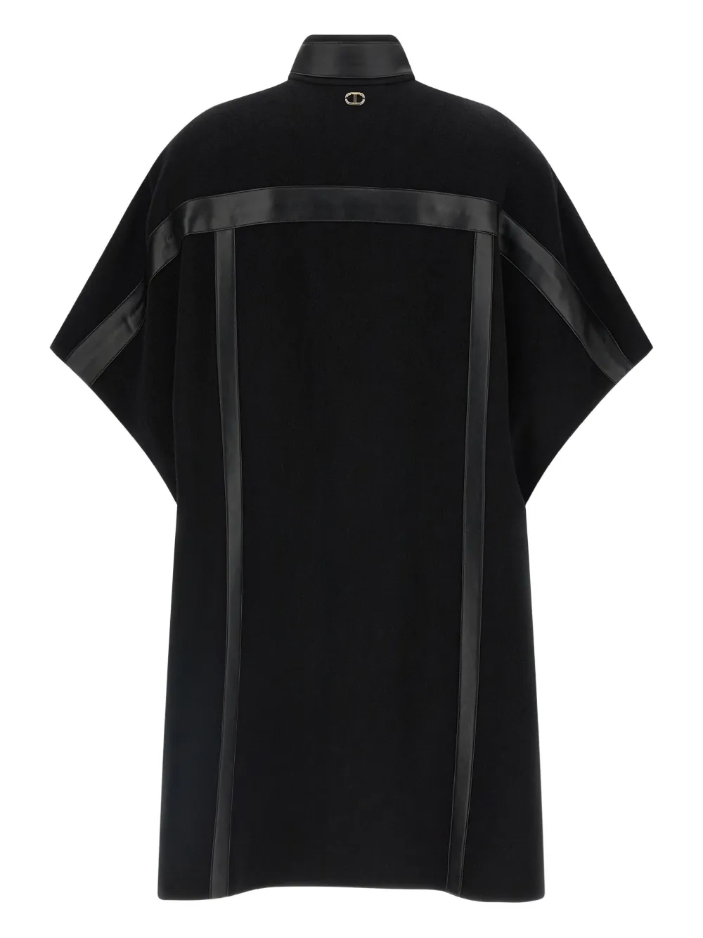 Twinset Buckle-strap Wool-blend Cape In Black