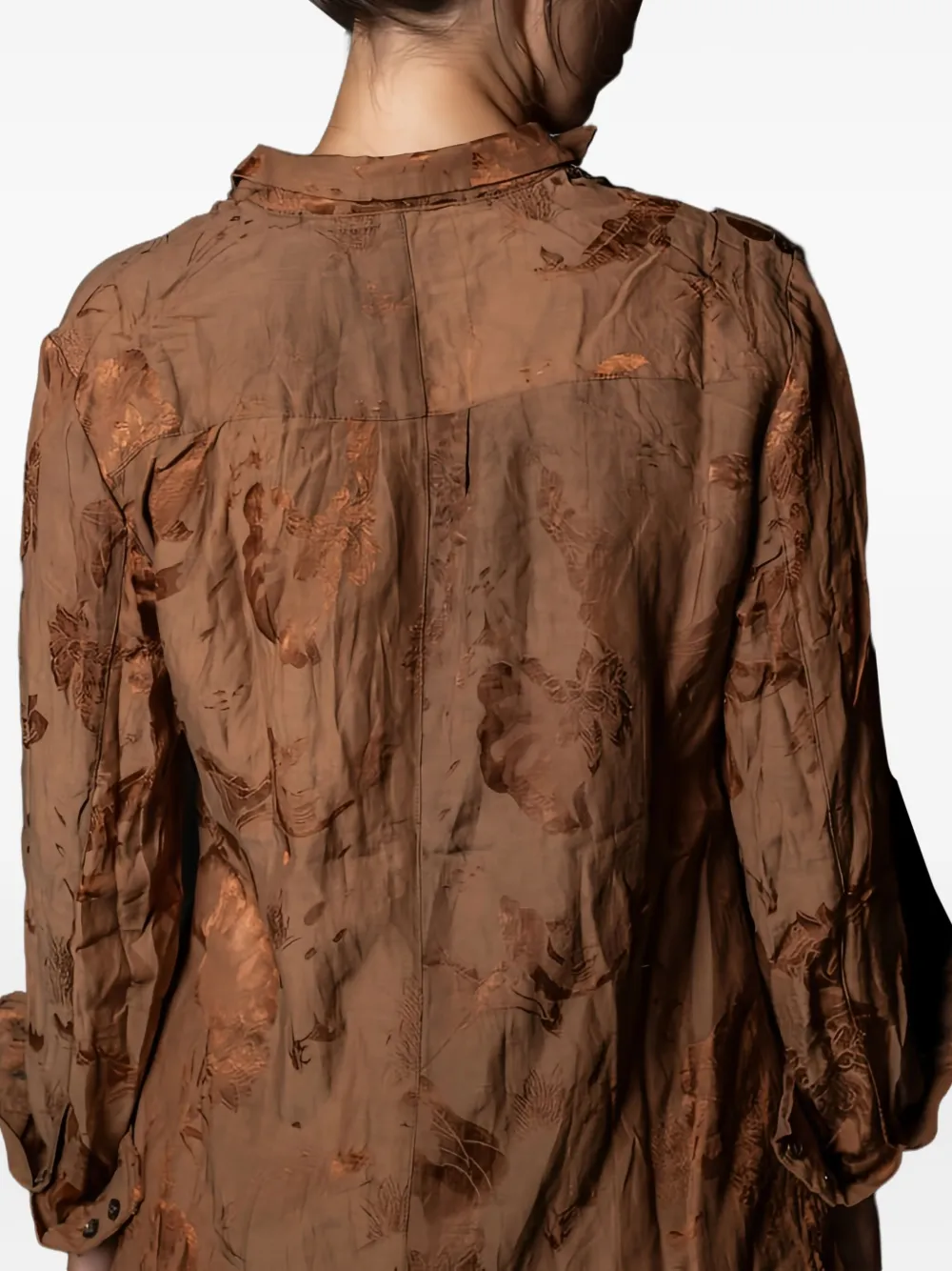 Aleksandr Manamïs Asymmetric-design Long-sleeve Shirt In Brown