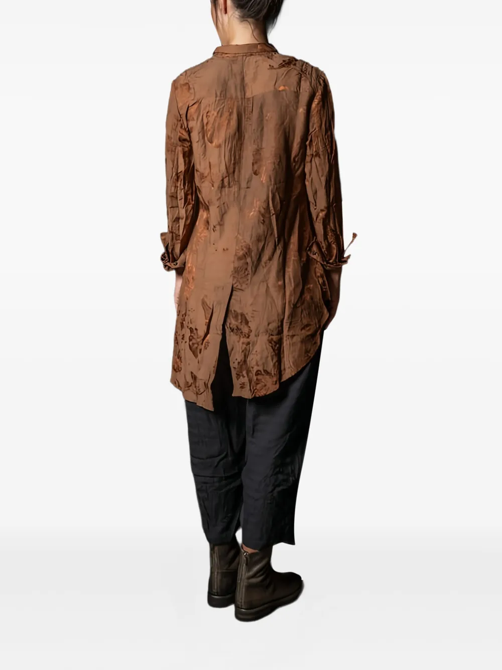 Aleksandr Manamïs Asymmetric-design Long-sleeve Shirt In Brown