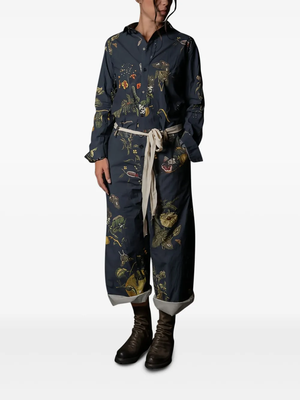 Aleksandr Manamïs long-sleeve printed shirt - Blue