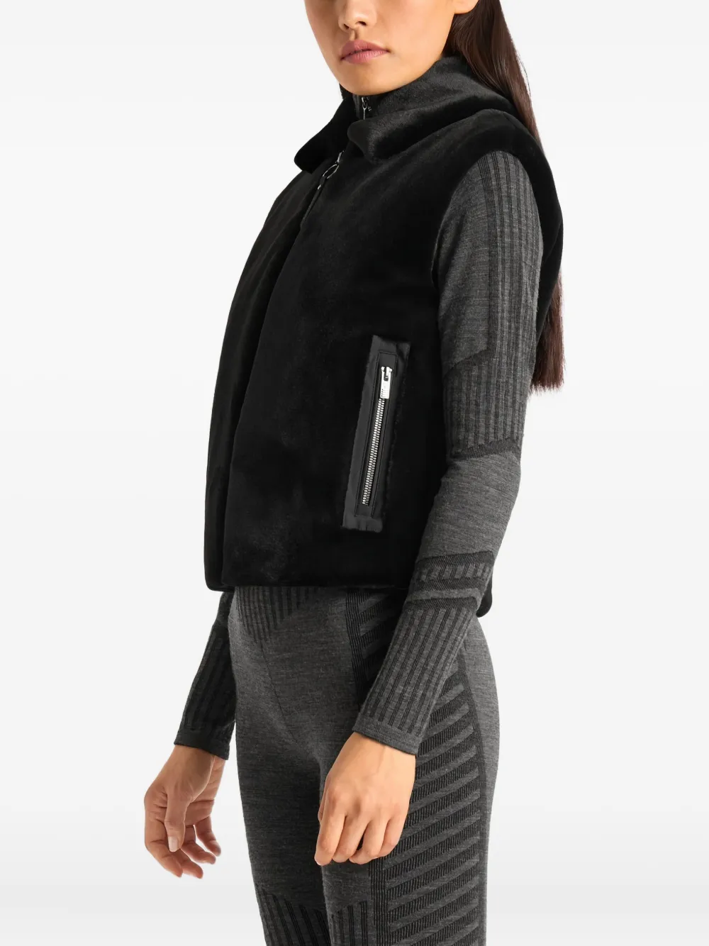 Fusalp Fur-collar Zip-front Bomber Jacket In Black