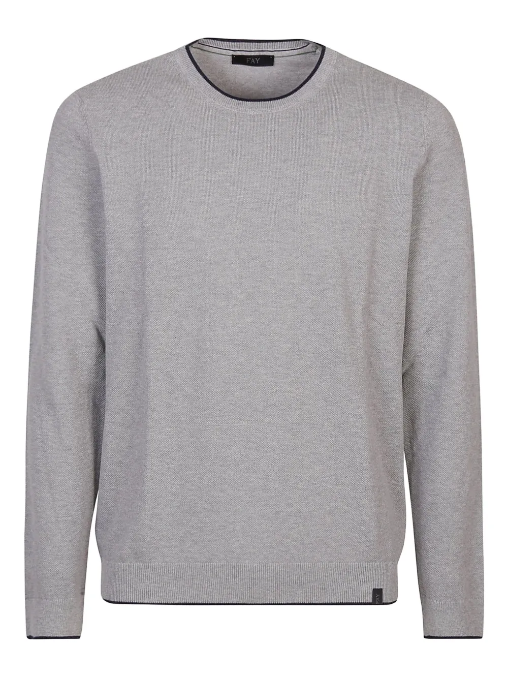 Fay round-neck cotton sweater | Grey | Image 1