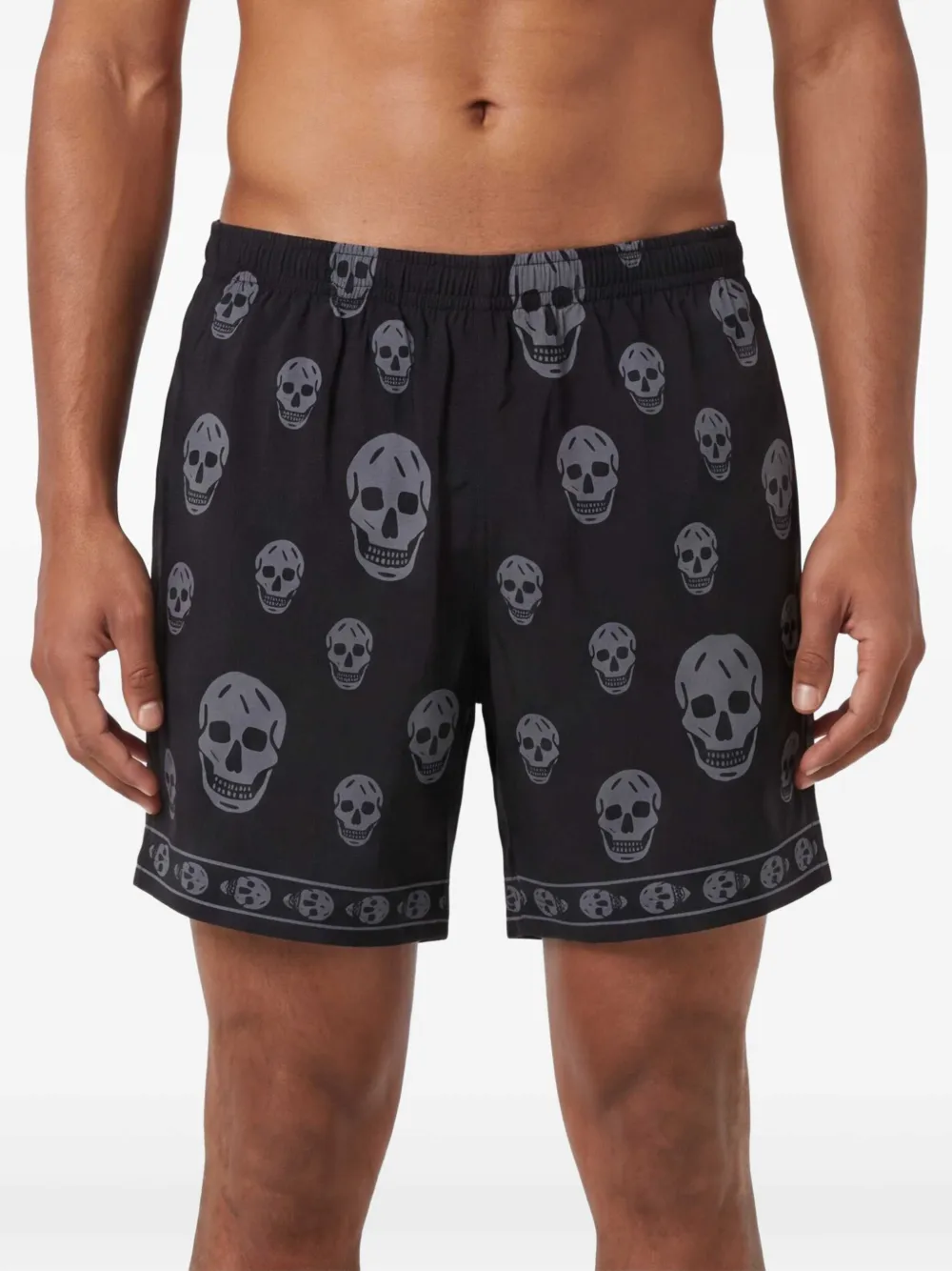 Alexander McQueen Zwembroek met doodskopprint Zwart