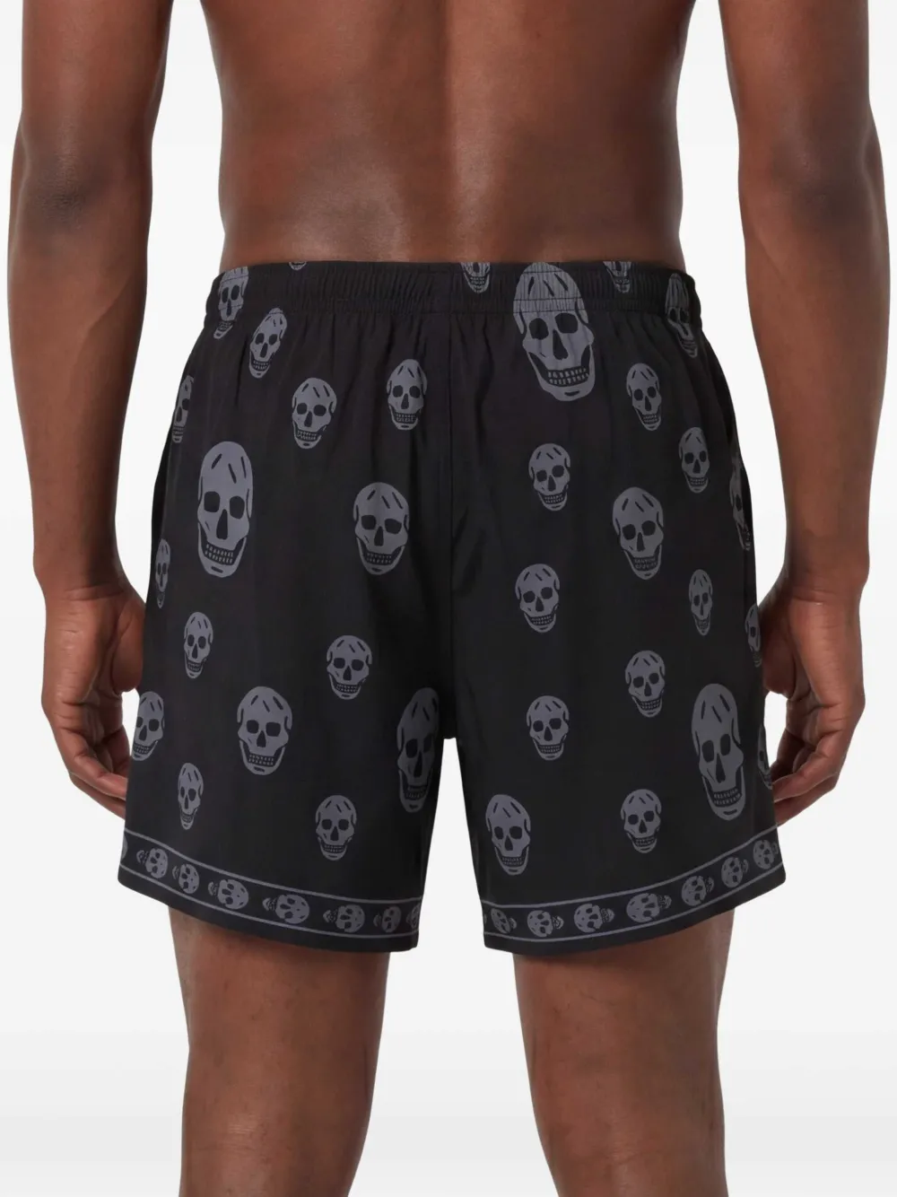 Alexander McQueen Zwembroek met doodskopprint Zwart