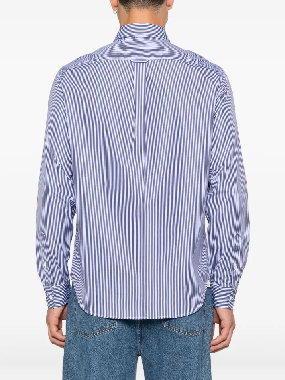 Maison Kitsuné Gestreept overhemd Blauw