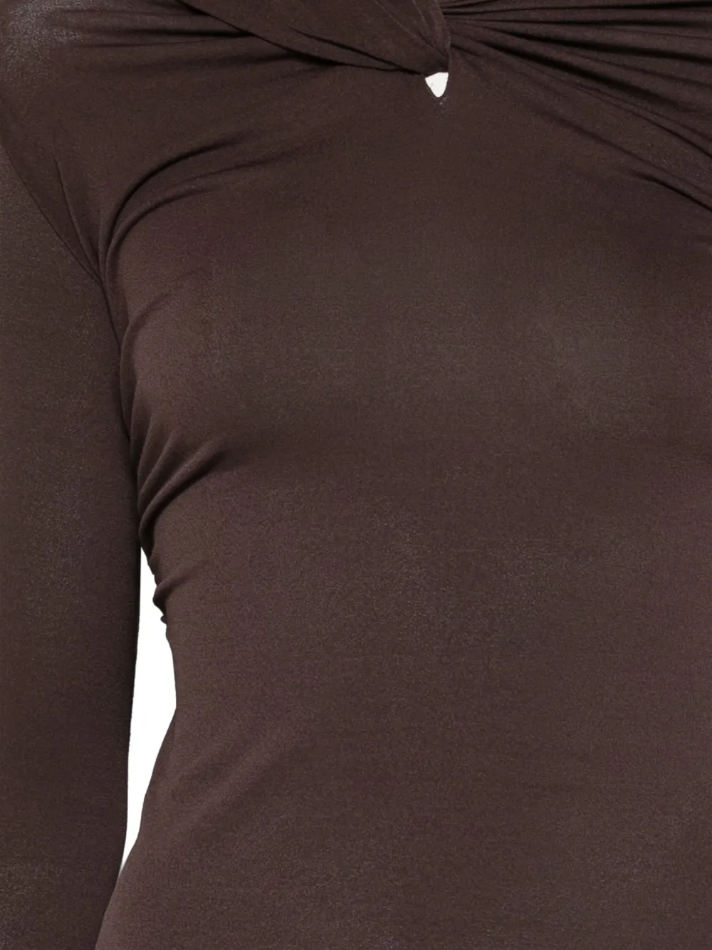 Rick Owens Twisted Long-sleeve Top In Brown