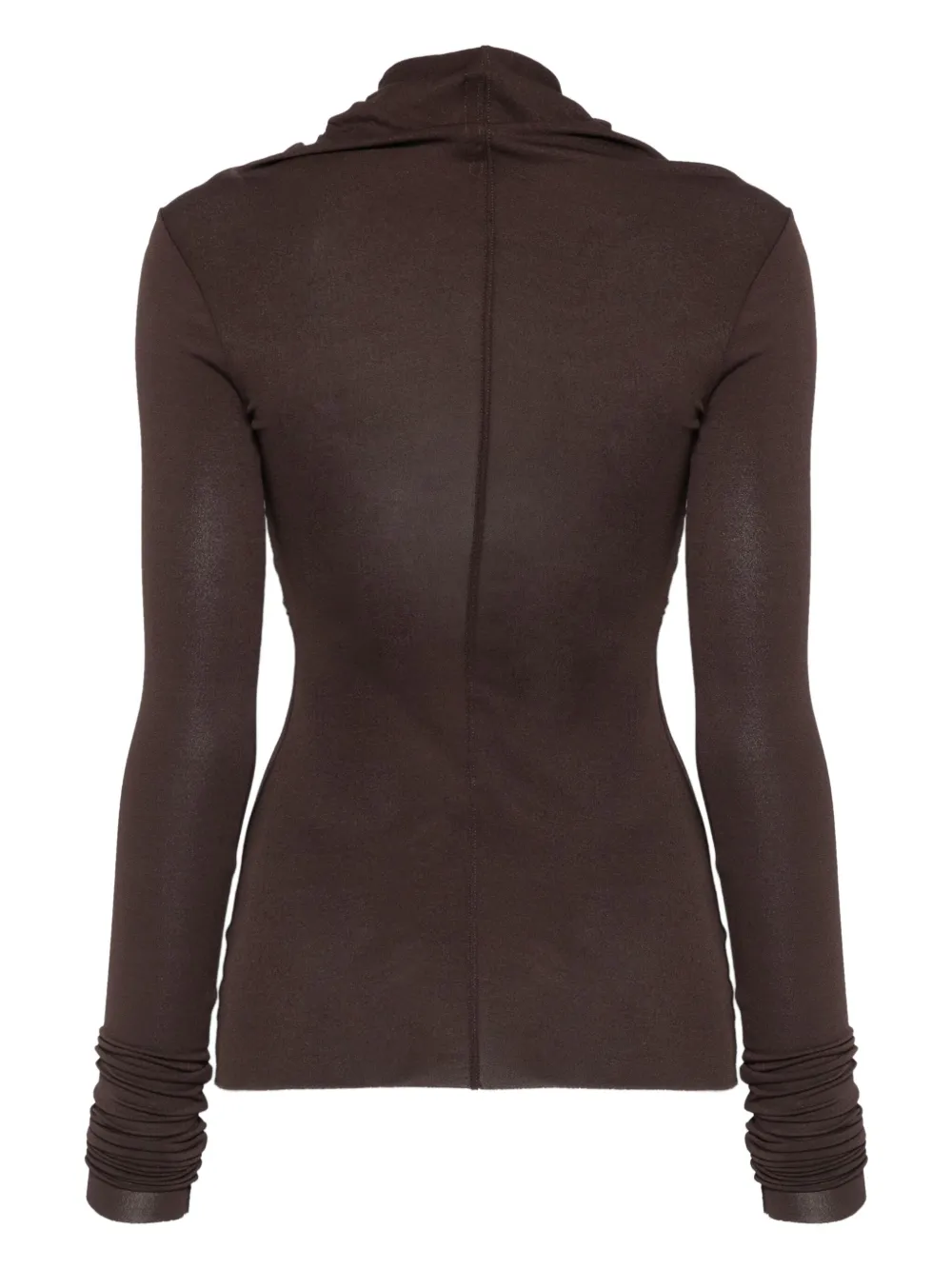 Rick Owens Twisted Long-sleeve Top In Brown