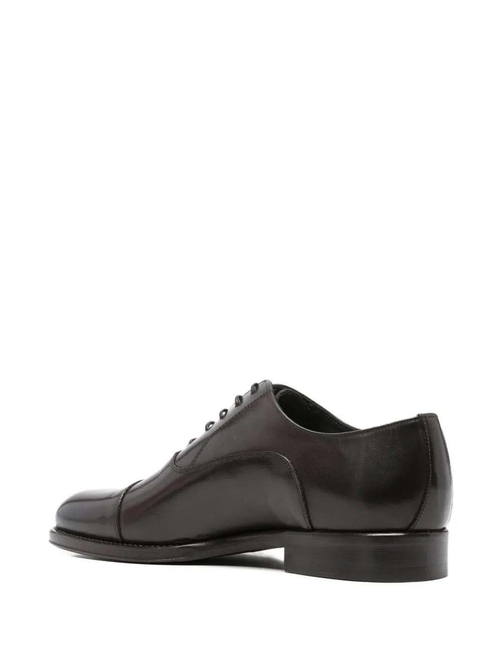 Corneliani Leather Lace-up Oxford Shoes In Brown