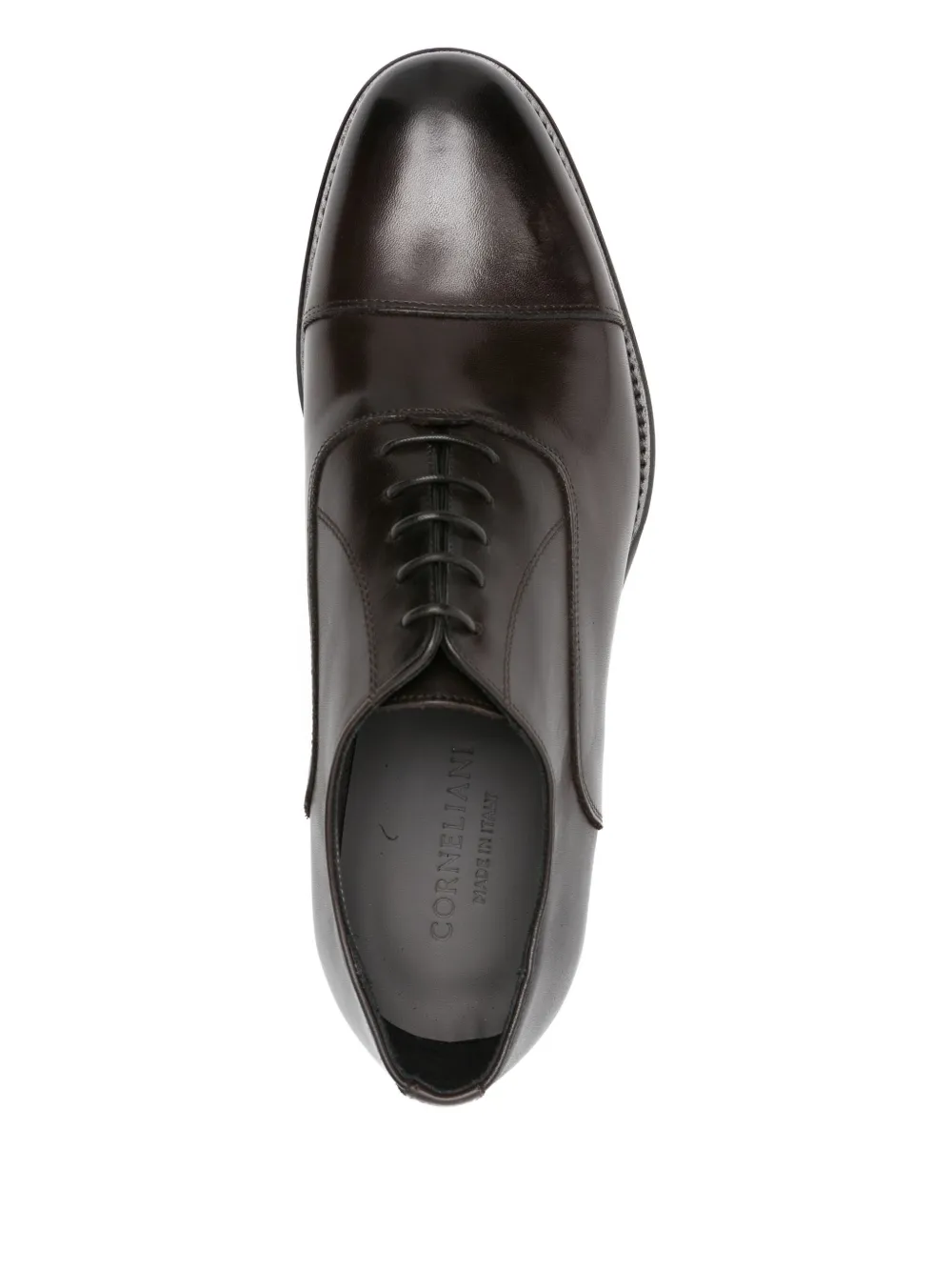 Corneliani Leather Lace-up Oxford Shoes In Brown