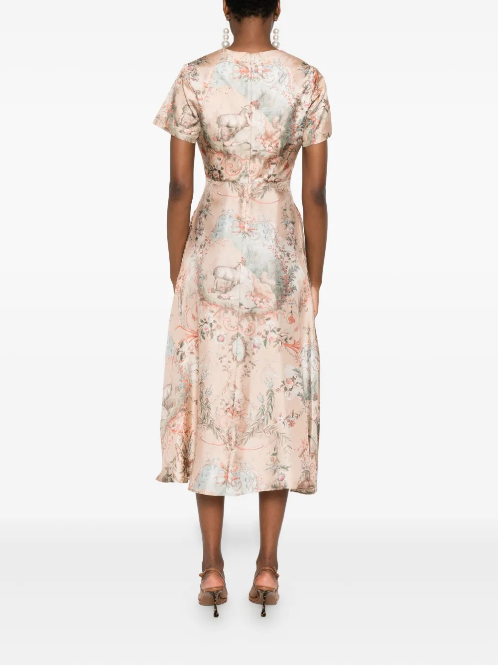 Paul & Joe Floral-print Mini Dress In Brown