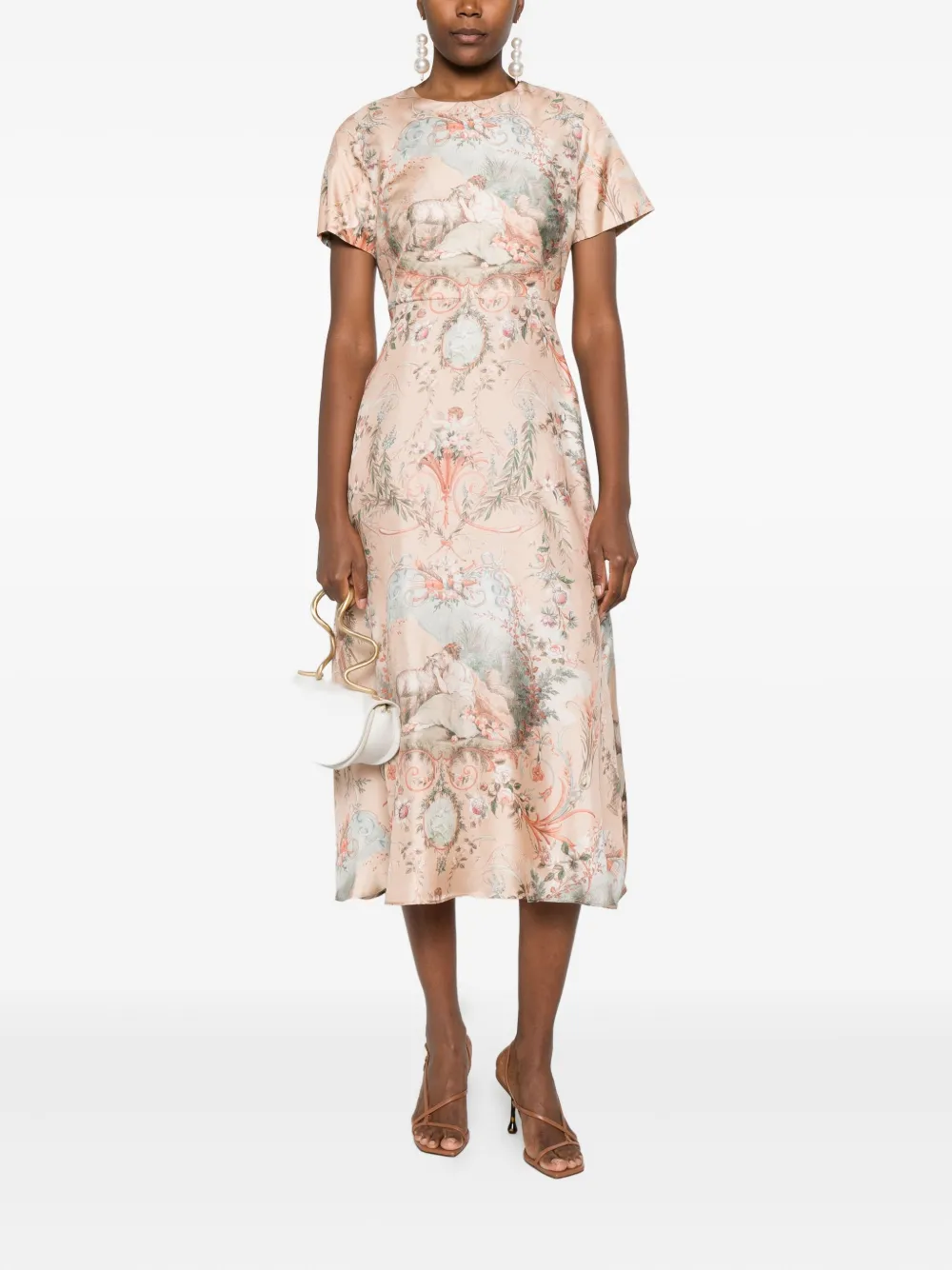 Paul & Joe Floral-print Mini Dress In Brown