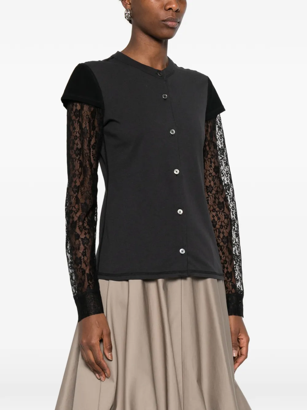 OUR LEGACY Heat vest met kanten applicatie Zwart