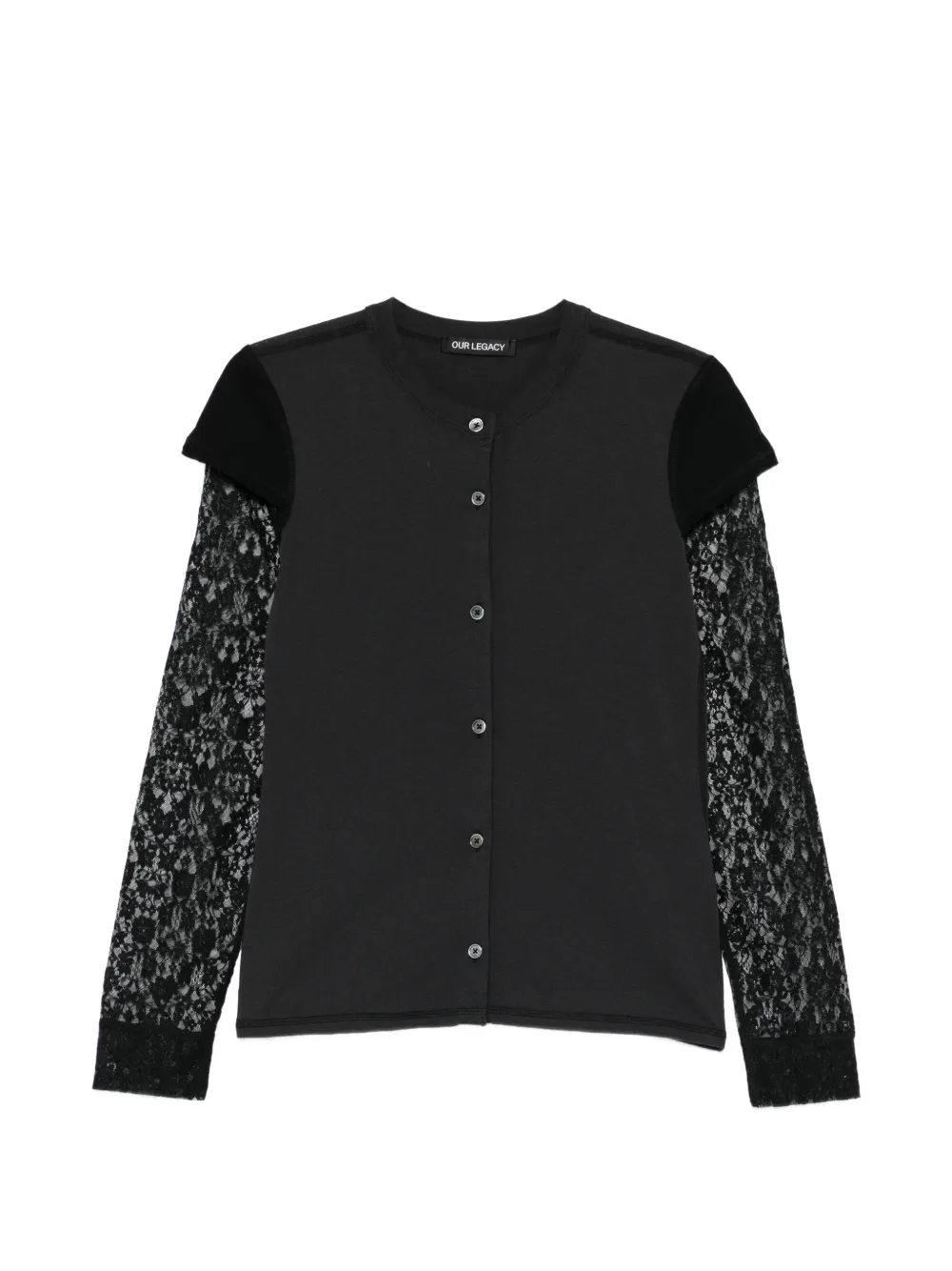 OUR LEGACY Heat lace-appliqué cardigan - Nero