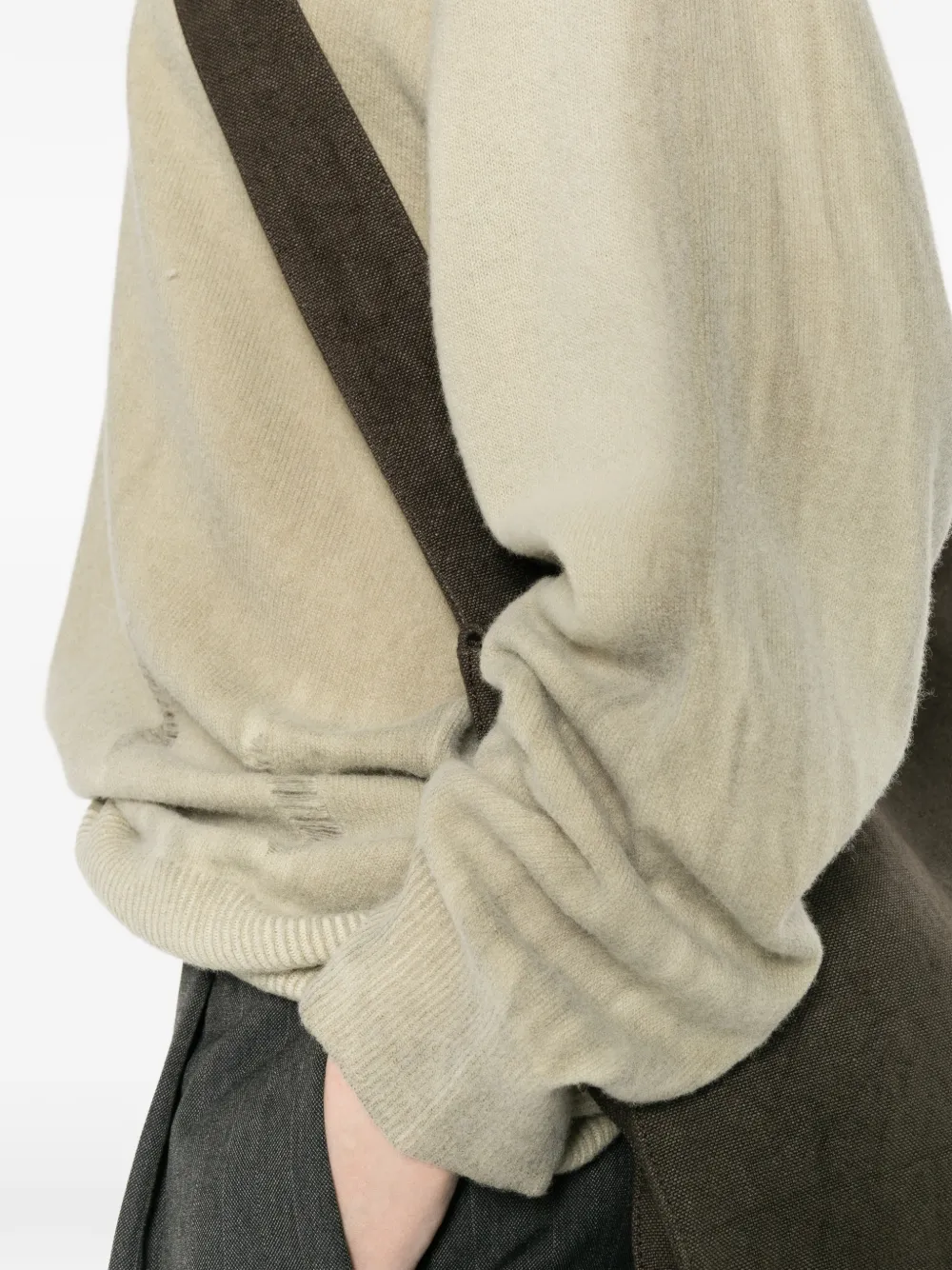 OUR LEGACY Slant gerafelde trui Beige
