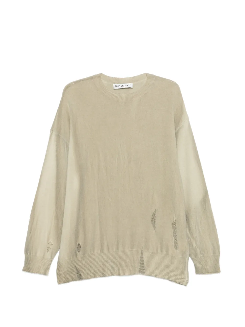 OUR LEGACY Slant distressed sweater - Toni neutri