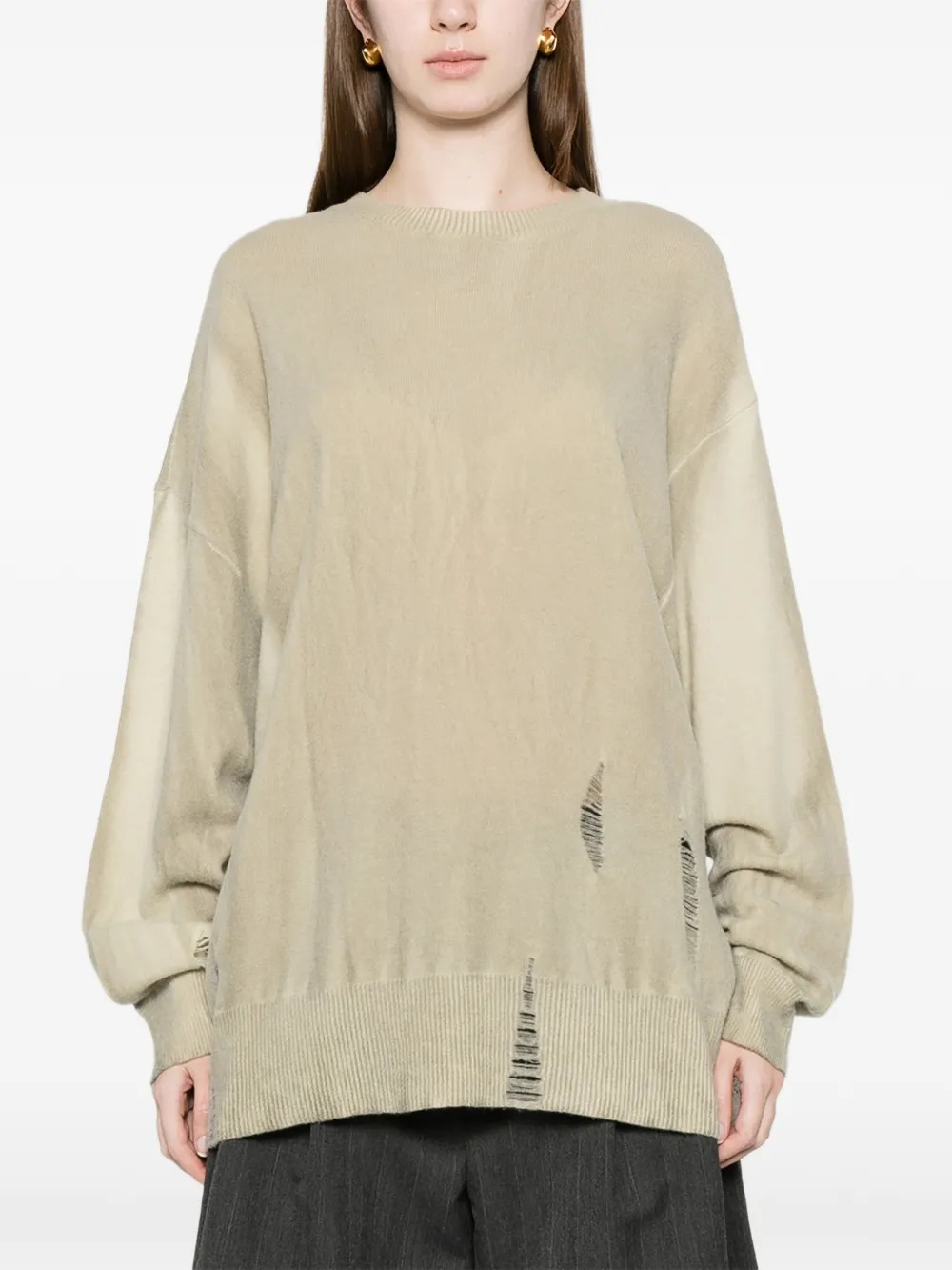  Our Legacy Slant Distressed Sweater - Neutrals 