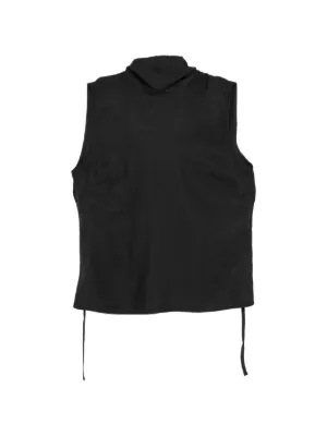 CHANELノースリーブブラウス CHANEL シャネル ノースリーブ ブラウス 34 リネン 00C ホワイト