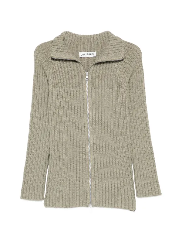 OUR LEGACY Column Zip Cardigan in Green