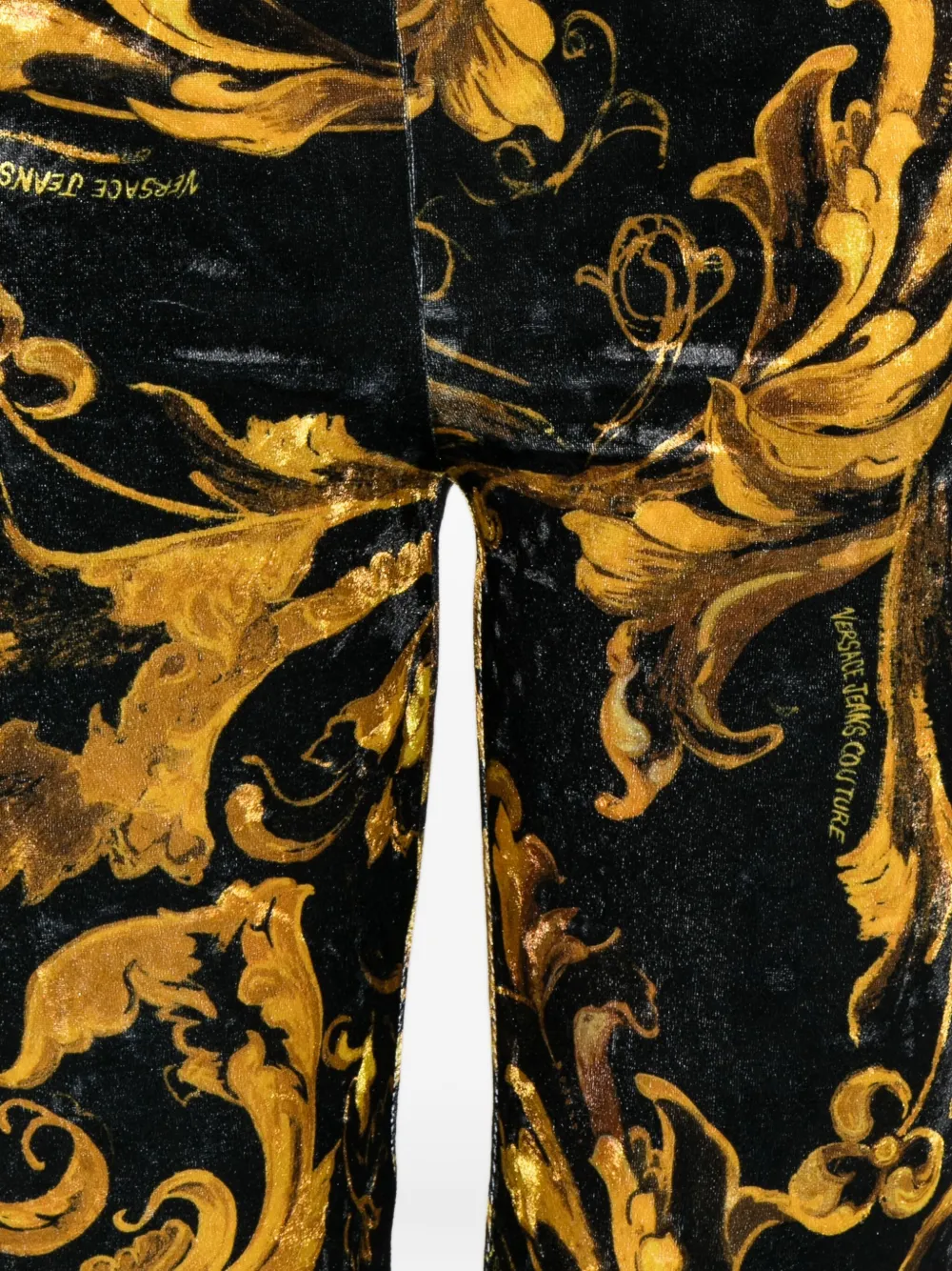 Versace Jeans Couture Broek met Barocco-print Zwart