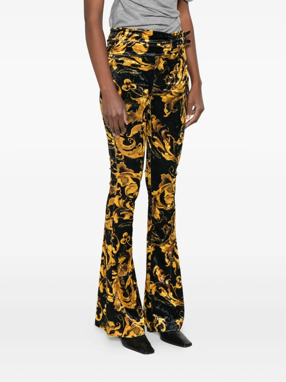 Versace Jeans Couture Broek met Barocco-print Zwart