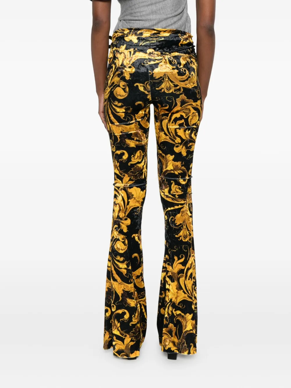 Versace Jeans Couture Broek met Barocco-print Zwart