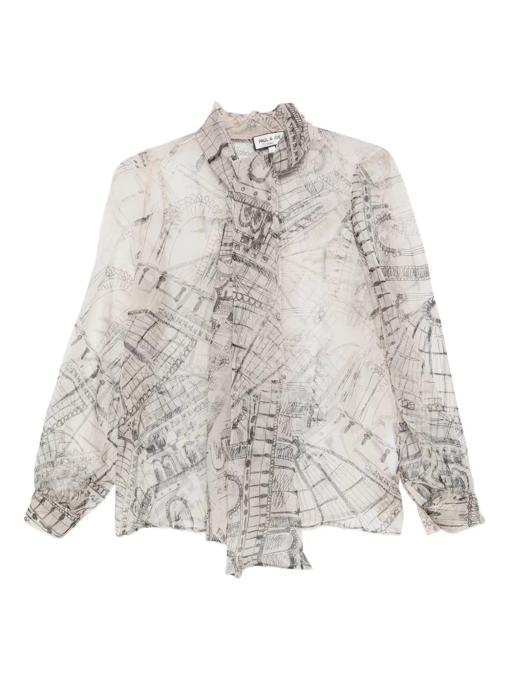 Paul & Joe printed tie-neck blouse | White | Image 1