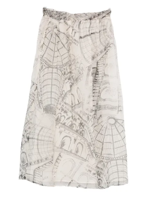 Paul & Joe graphic-print silk skirt