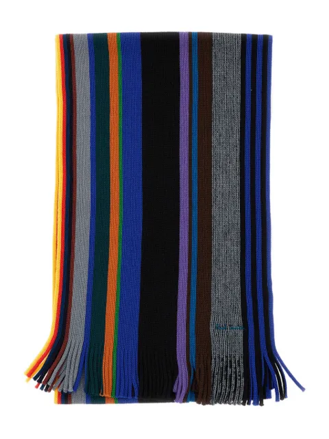 Paul Smith signature-stripe fringed scarf