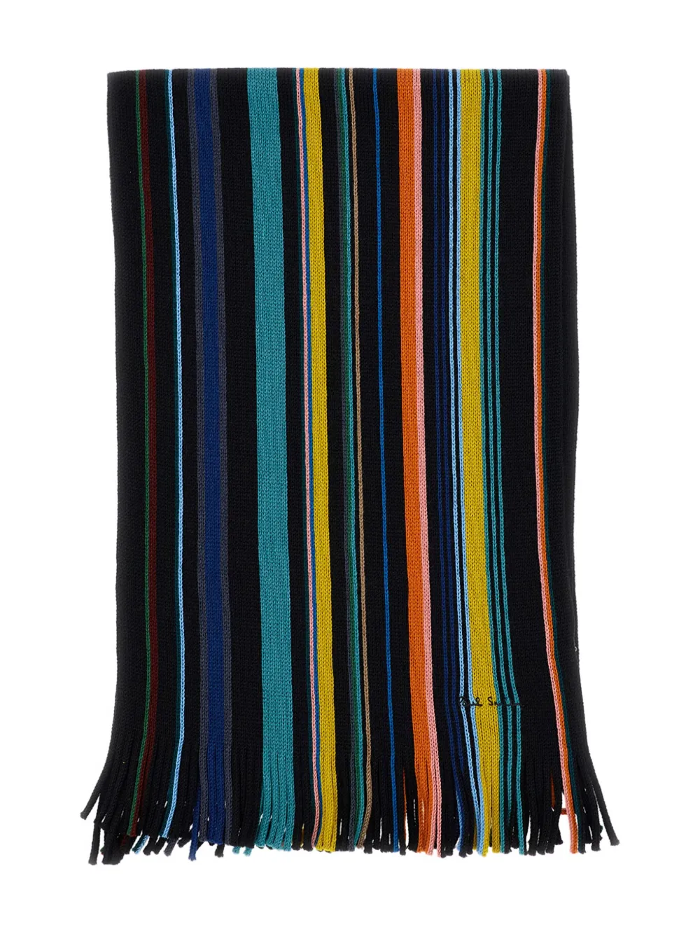 Paul Smith striped fringed scarf - ブルー Paul Smith striped fringed scarf - ブルー
