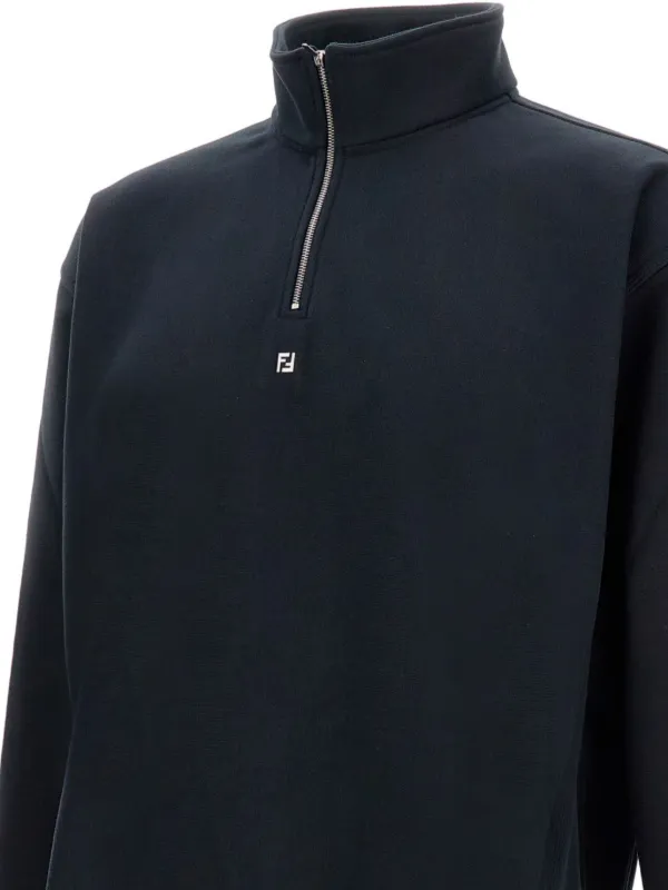 FENDI ハーフジップ スウェットシャツ | ブラック | FARFETCH JP