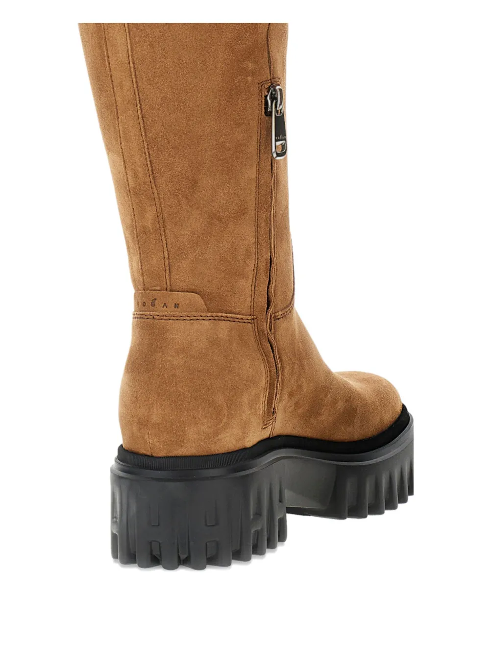 Hogan platform zip-fastening knee-high boots Brown
