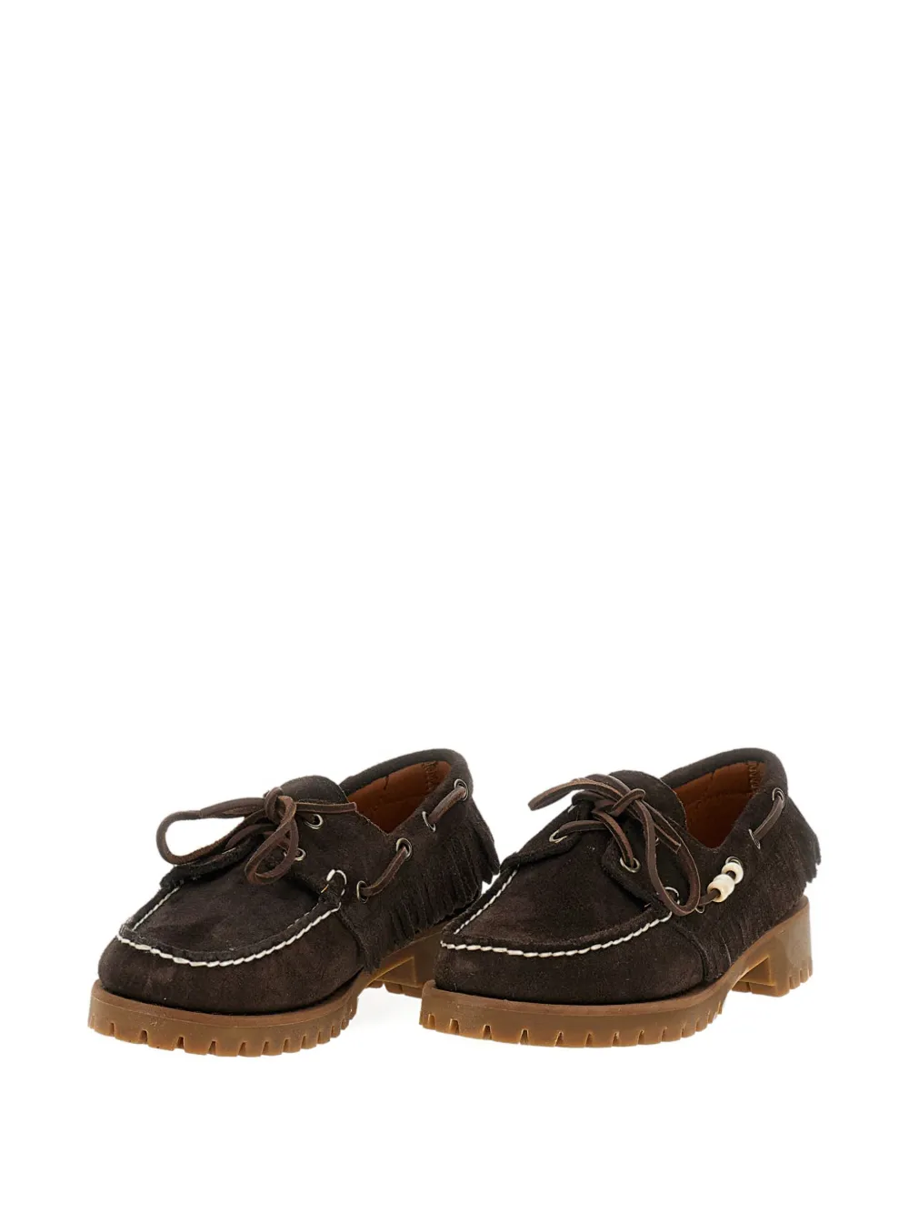 Sebago Fringed Boat Shoes In Animal Print