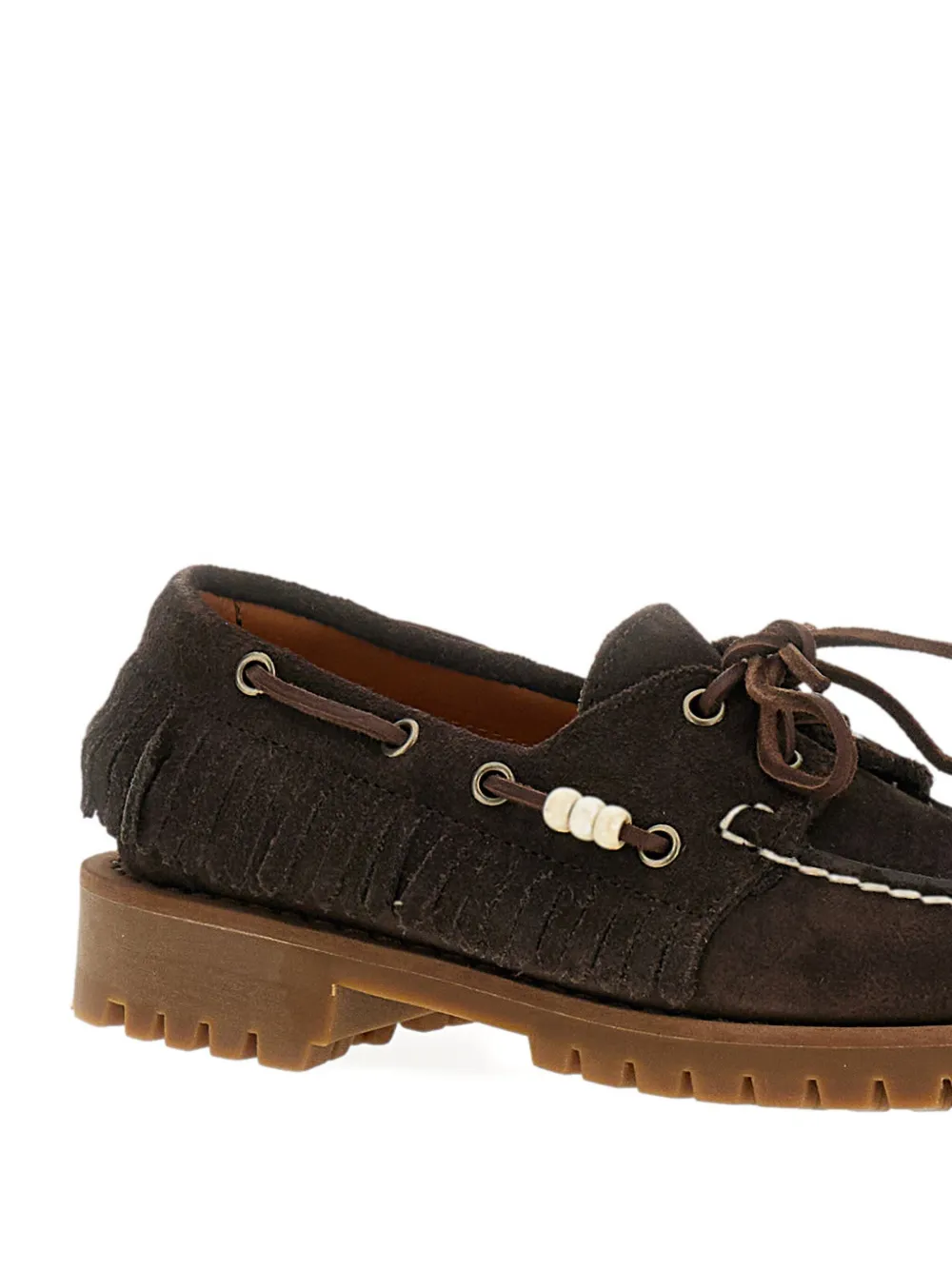 Sebago Fringed Boat Shoes In Animal Print