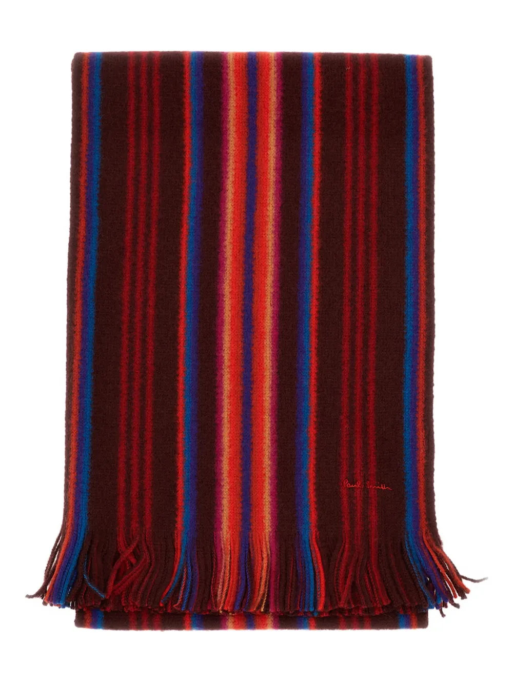 Paul Smith signature-stripe fringed scarf - レッド Paul Smith signature-stripe fringed scarf - レッド
