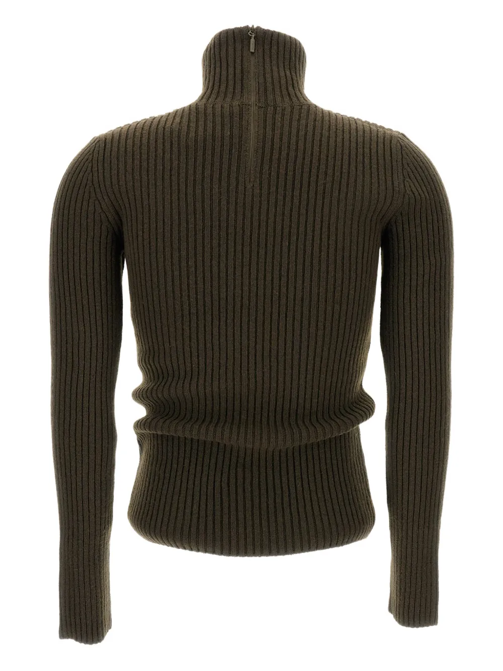 Max Mara Ribbed Turtleneck Sweater In Green