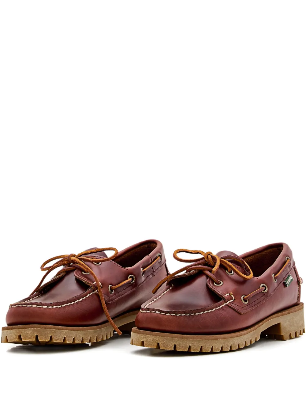Sebago leather lace-up loafers Brown