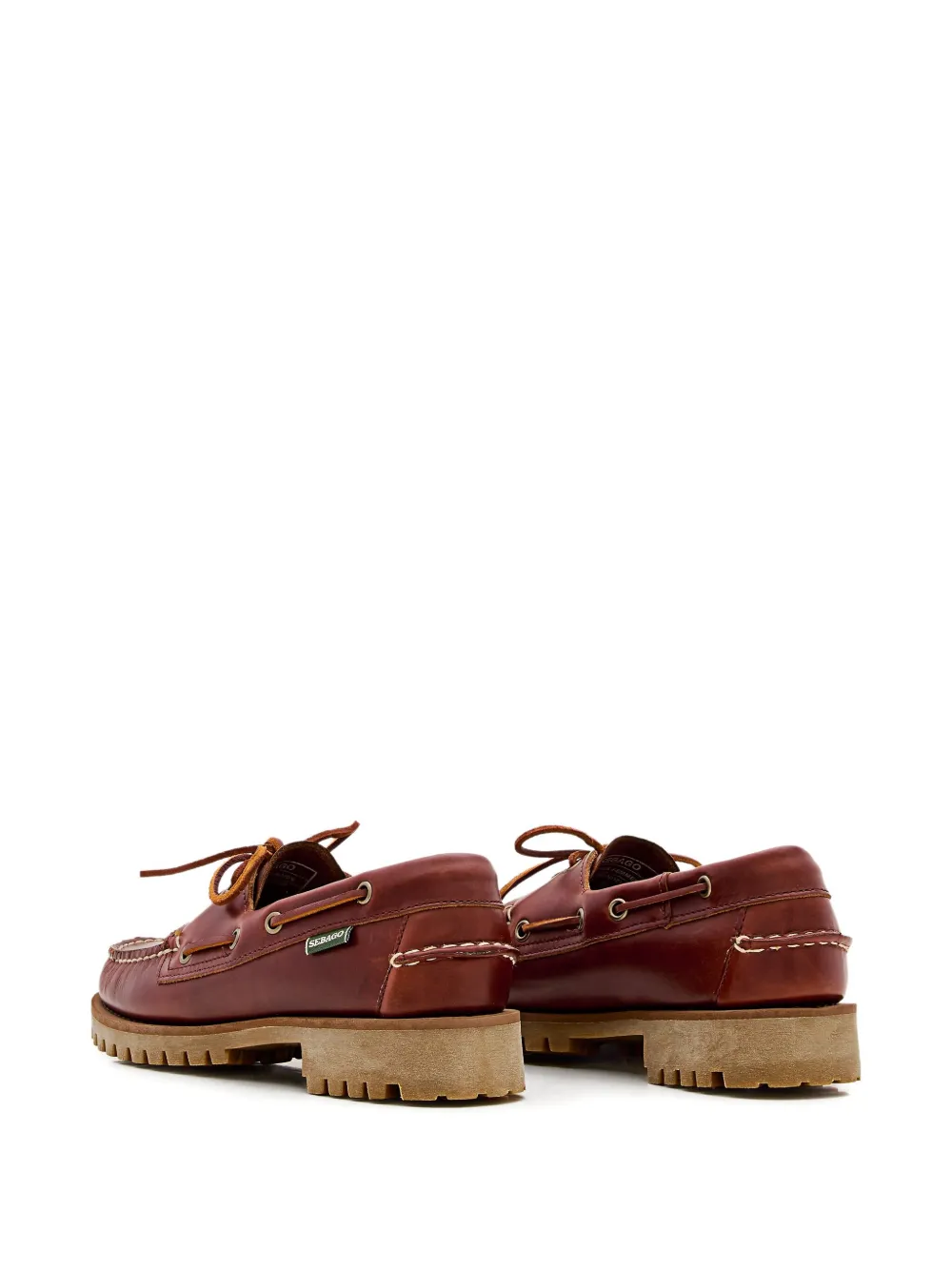 Sebago leather lace-up loafers Brown