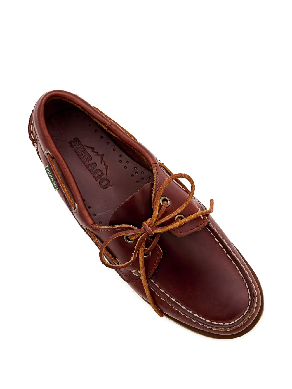 Sebago leather lace-up loafers Brown