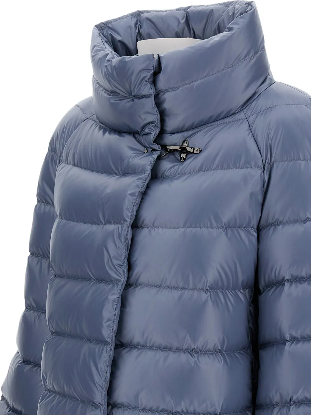 Fay Funnel-neck Quilted Coat In Blue
