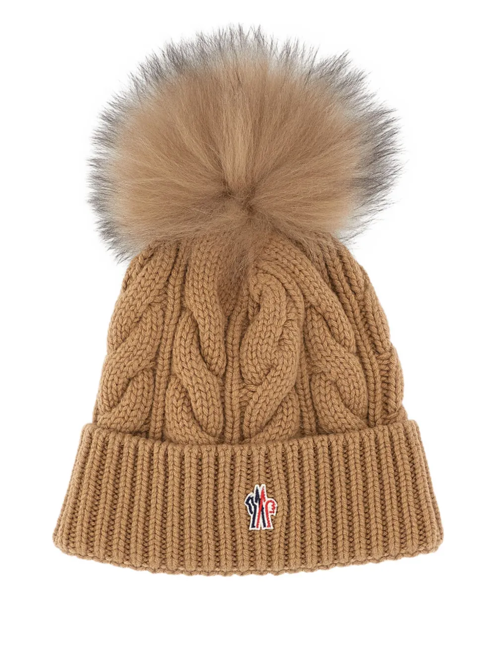 Moncler Grenoble cable-knit beanie | Brown | Image 1