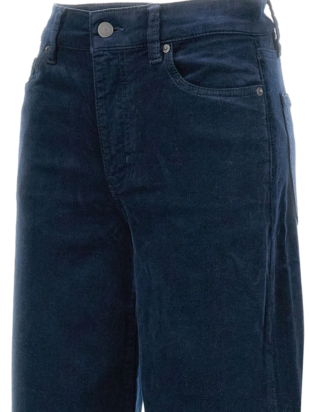 Frame Dark Blue Corduroy Wide Leg Pants In Blue