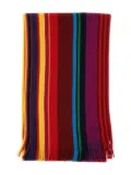 Paul Smith signature-stripe wool scarf - Brown