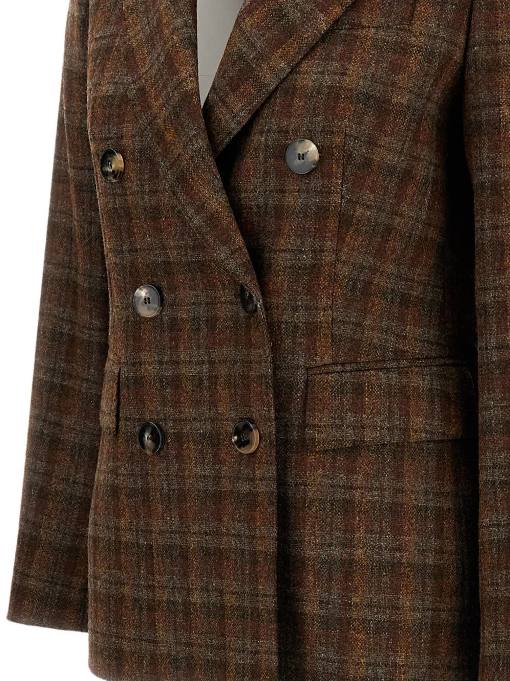 Alberto Biani Blazer met dubbele rij knopen Bruin