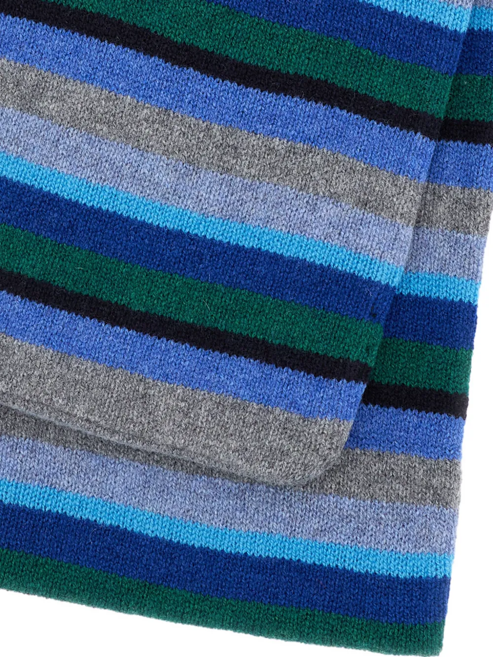 Paul Smith Striped-pattern Wool Scarf In Blue