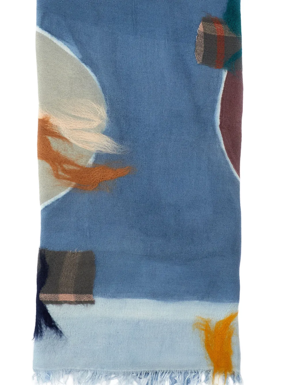 Exquisite J Sjaal met franje - Blauw