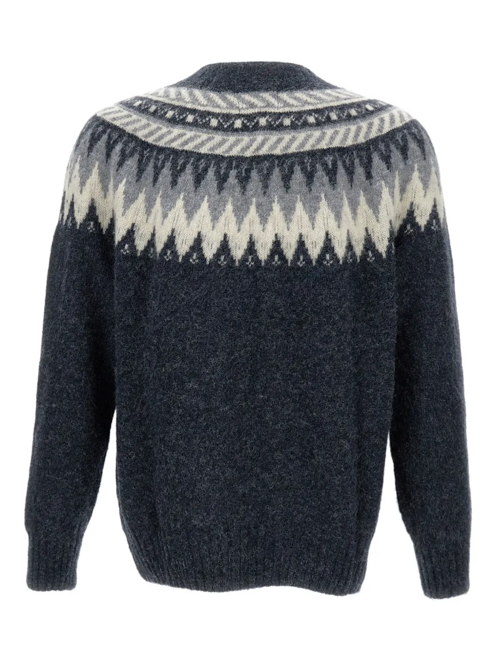 Howlin' Fair-isle Pattern Crew-neck Sweater In Gray