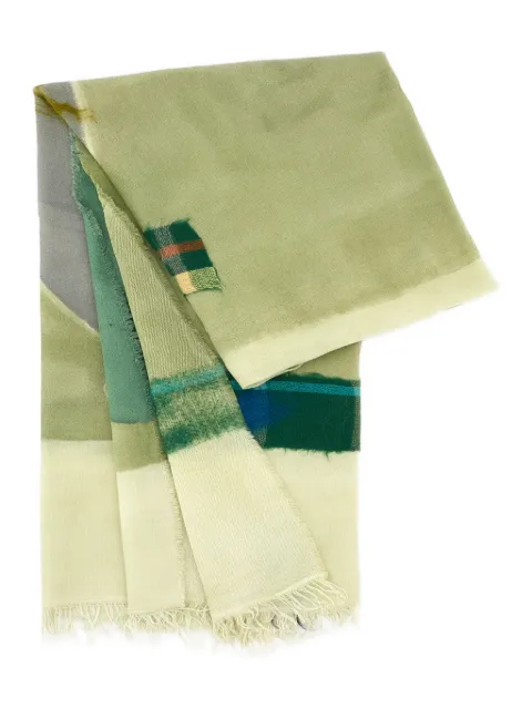 Exquisite J graphic-pattern fringed scarf